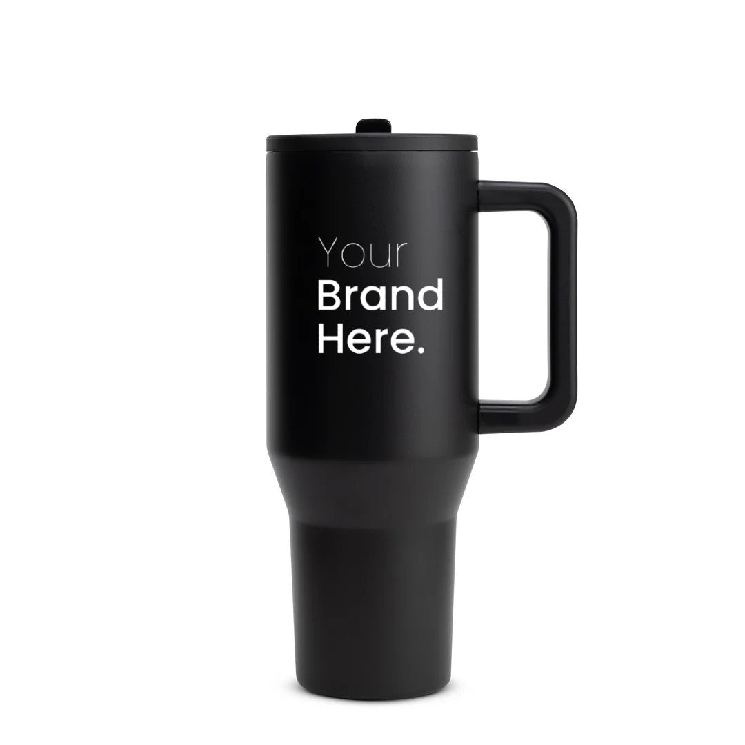 Black custom logo insulated tumbler