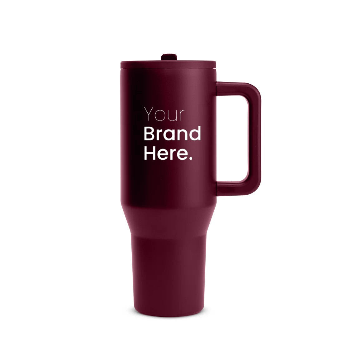 Maroon custom logo insulated tumbler