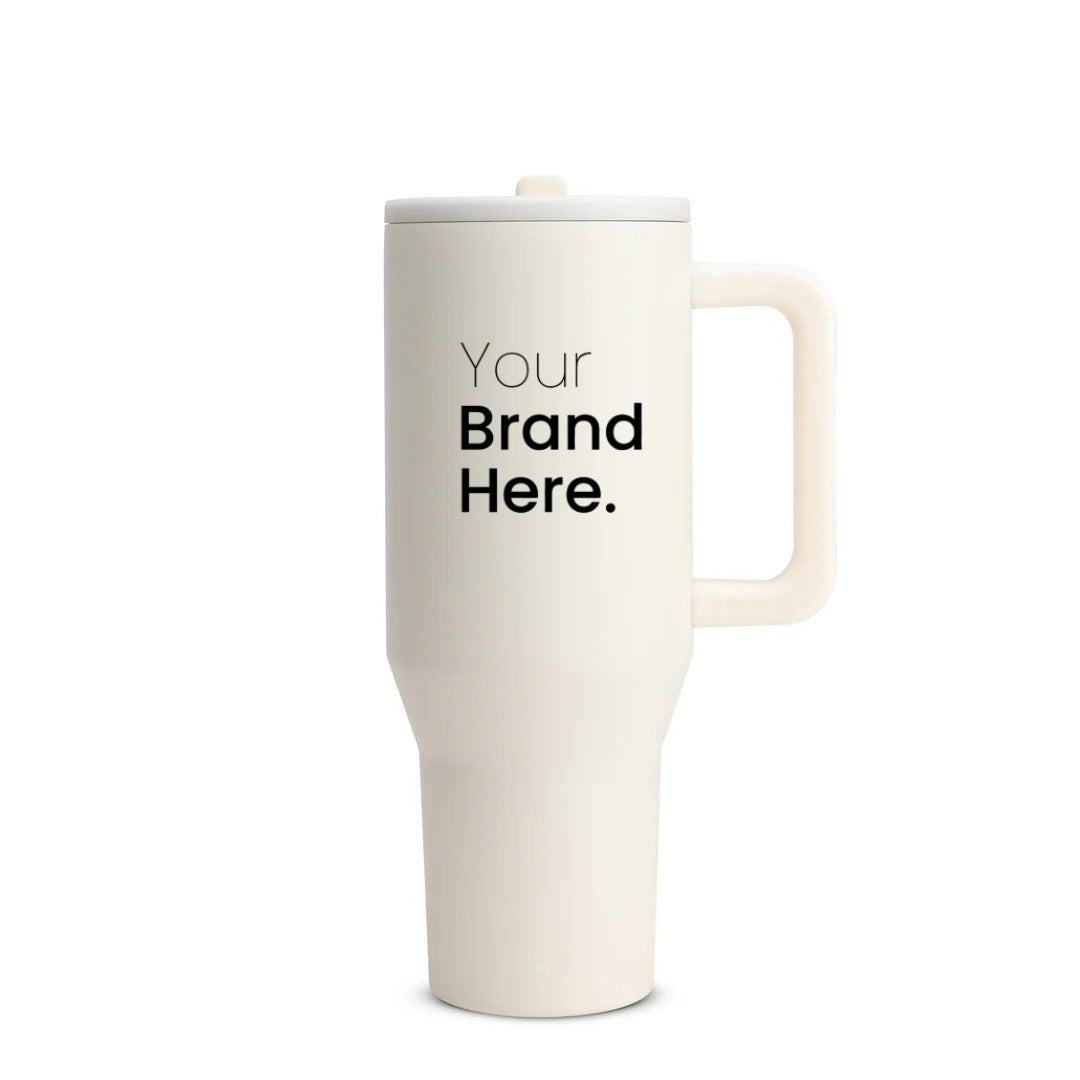 White custom logo insulated tumbler