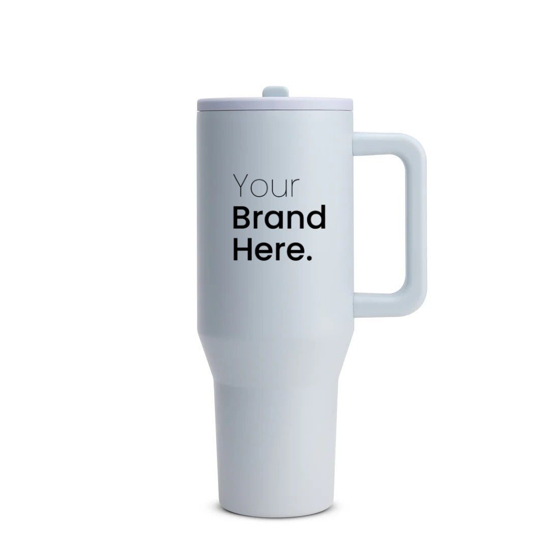 Light blue custom logo insulated tumbler