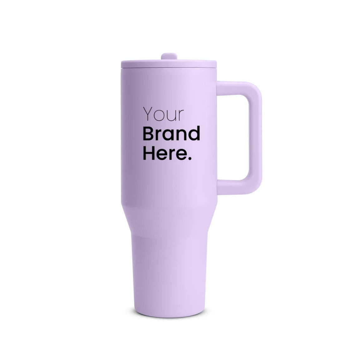 Light purple custom logo insulated tumbler