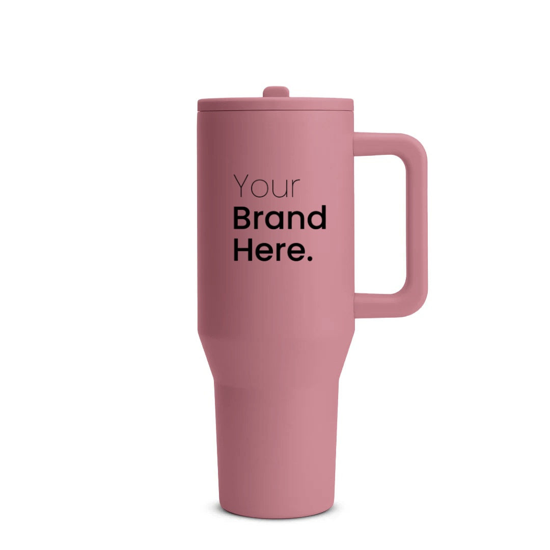 Brown custom logo insulated tumbler