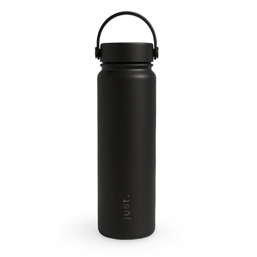 750ml (25oz) insulated water bottle in black - stainless steel