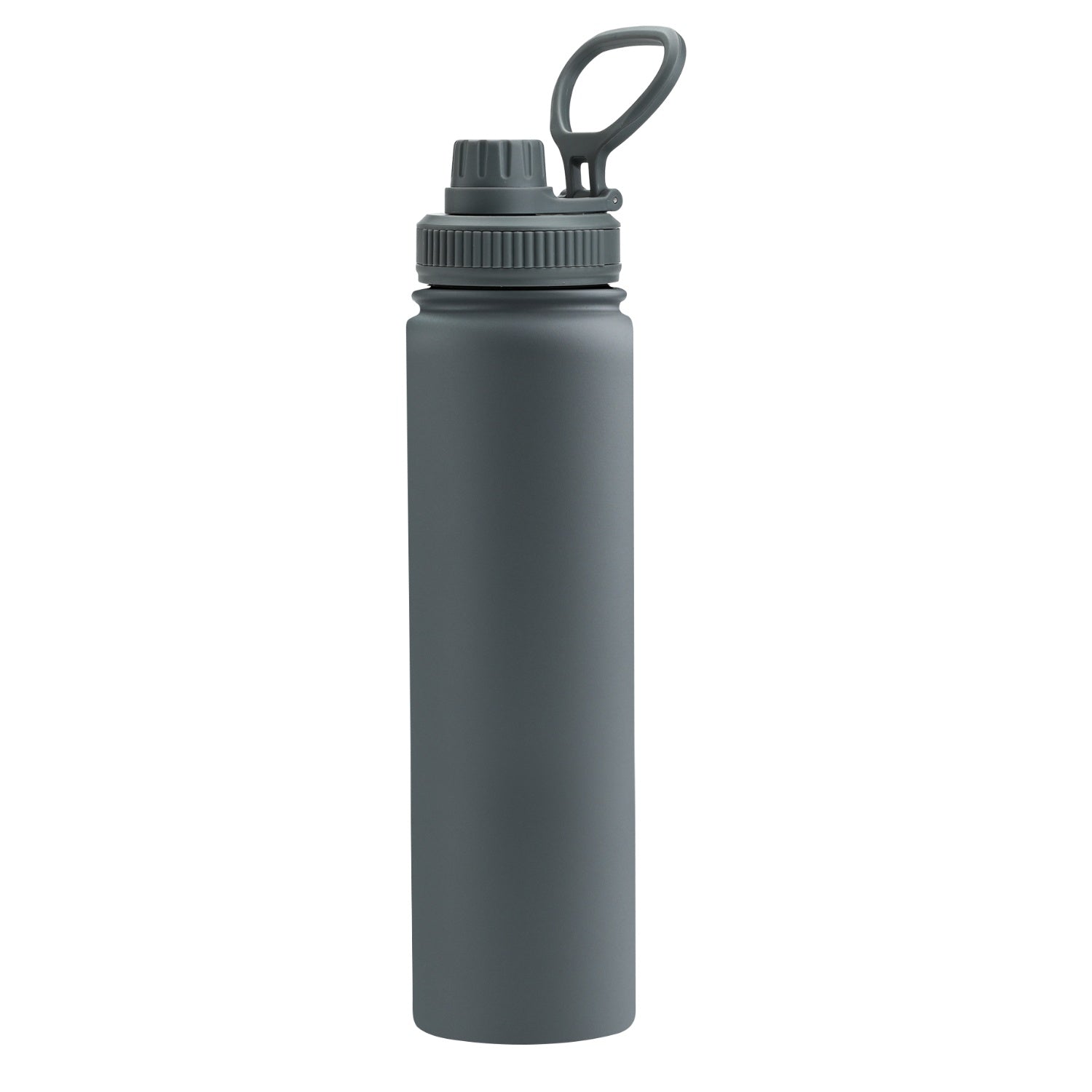 grey reusable bottle 25oz with company logo