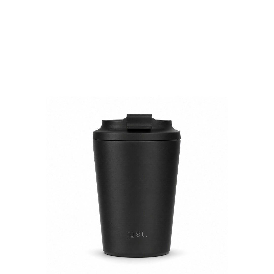 350ml (12oz) leakproof stainless steel coffee cup in black - Just Bottle Brew Cup