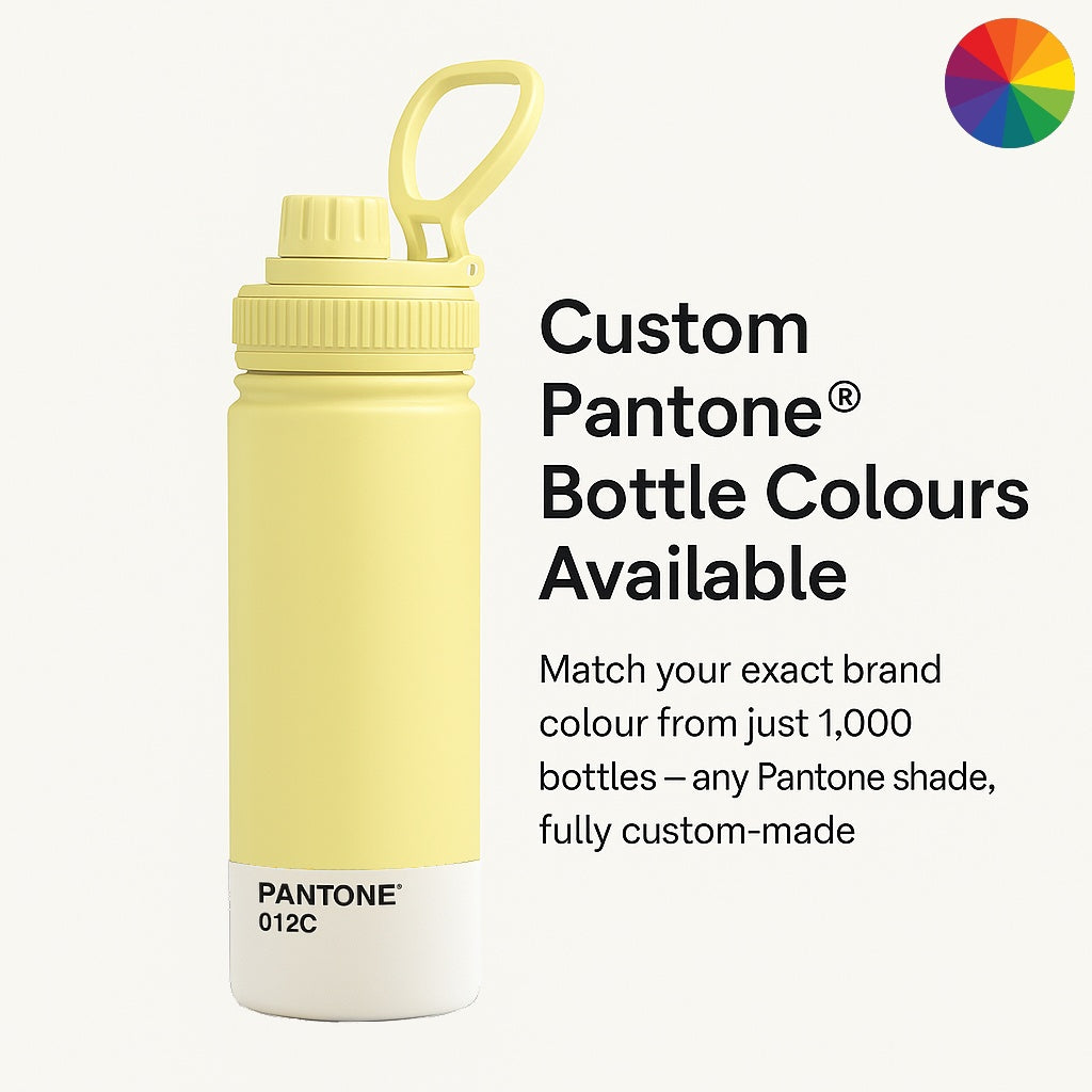 reusable bottle with company logo - custom pantone colours