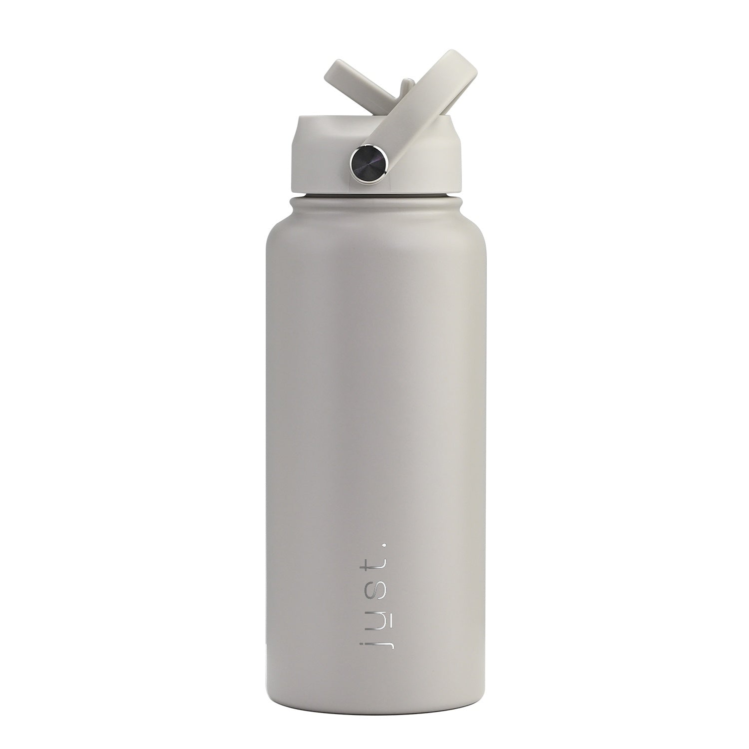 Light gray 950ml 32oz custom stainless steel water bottle with straw lid and company logo – Just Bottle Jumbo Pioneer