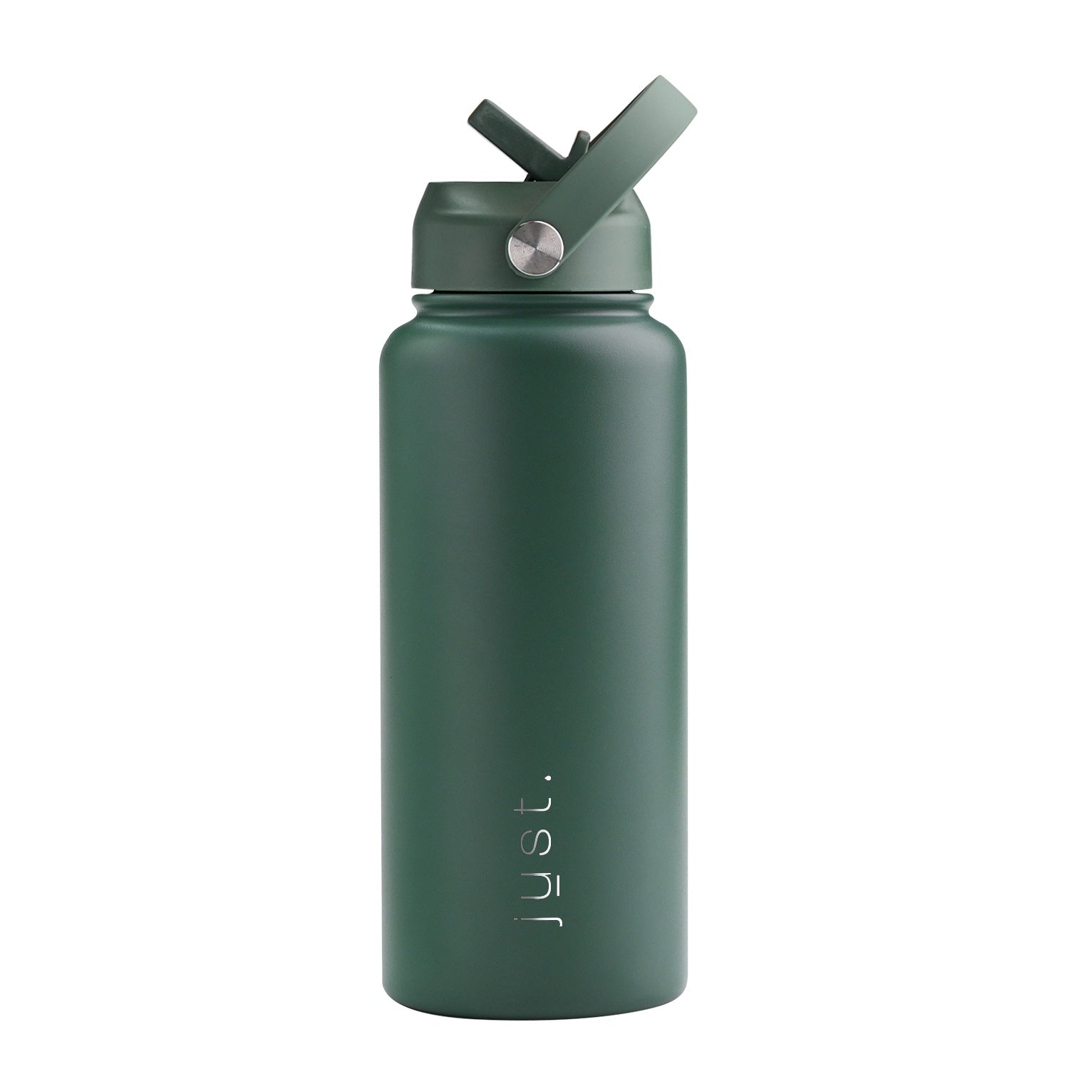 Dark green 950ml 32oz custom stainless steel water bottle with straw lid and company logo – Just Bottle Jumbo Pioneer