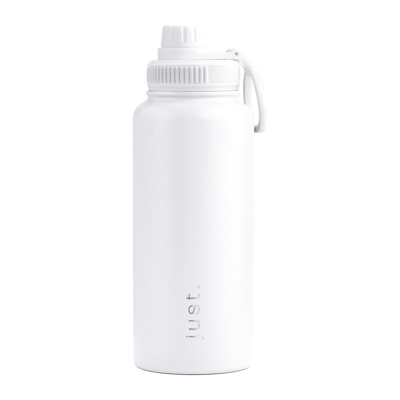 White 950ml 32oz company logo stainless steel water bottle with small cap lid – Just Bottle Jumbo Urban