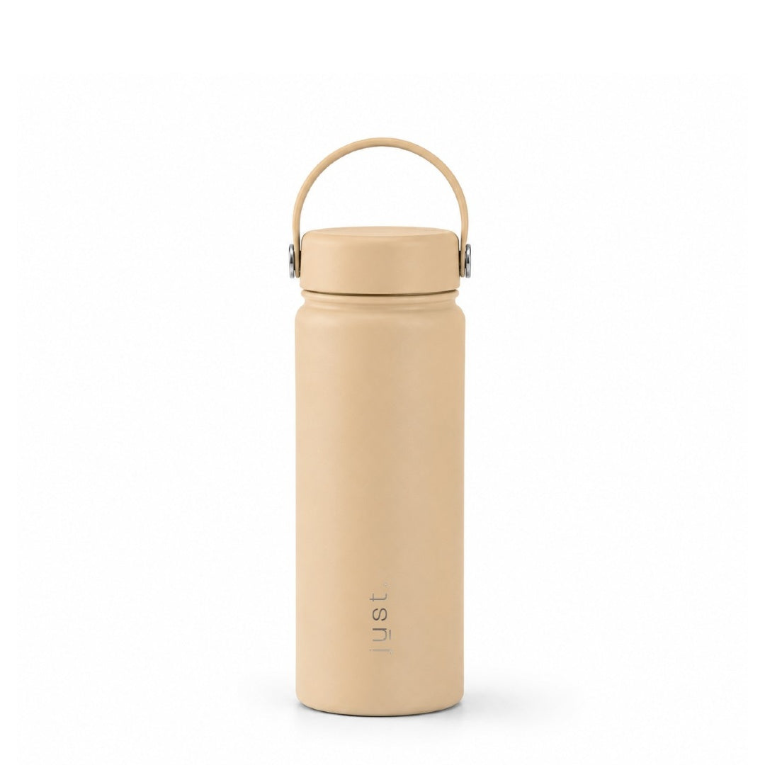 Beige 16oz stainless steel water bottle from Just Bottle