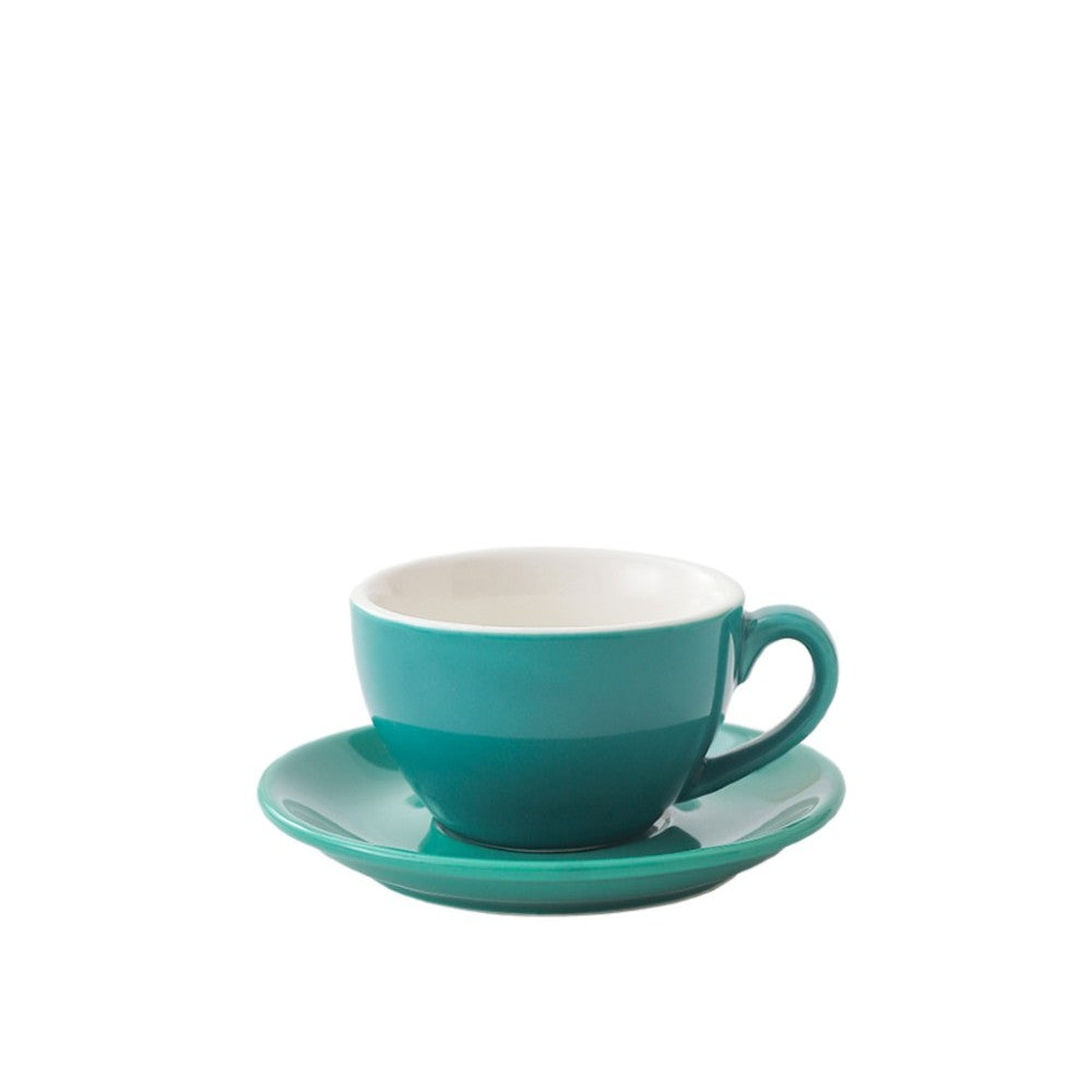 Dark green wholesale porcelain 150ml cafe cup on white background
