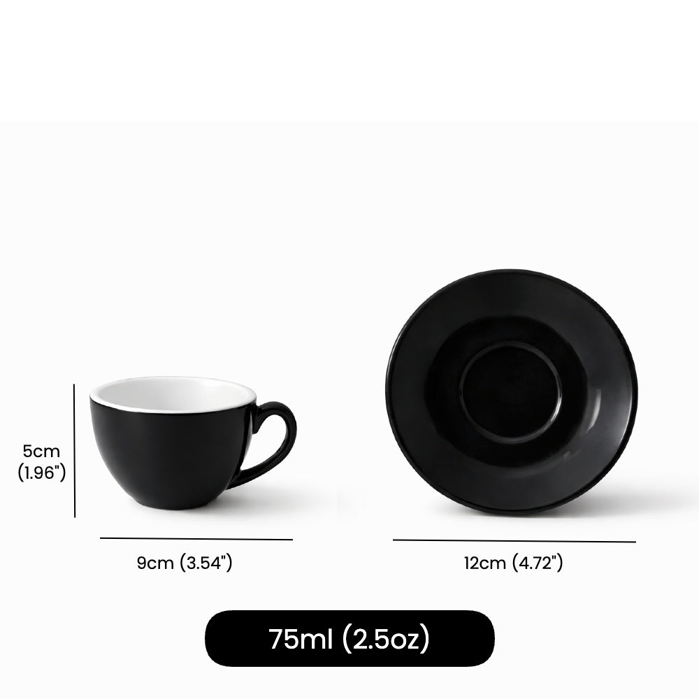 Espresso cup and saucer dimensions and capacity - Just Bottle Origin espresso cup and saucer