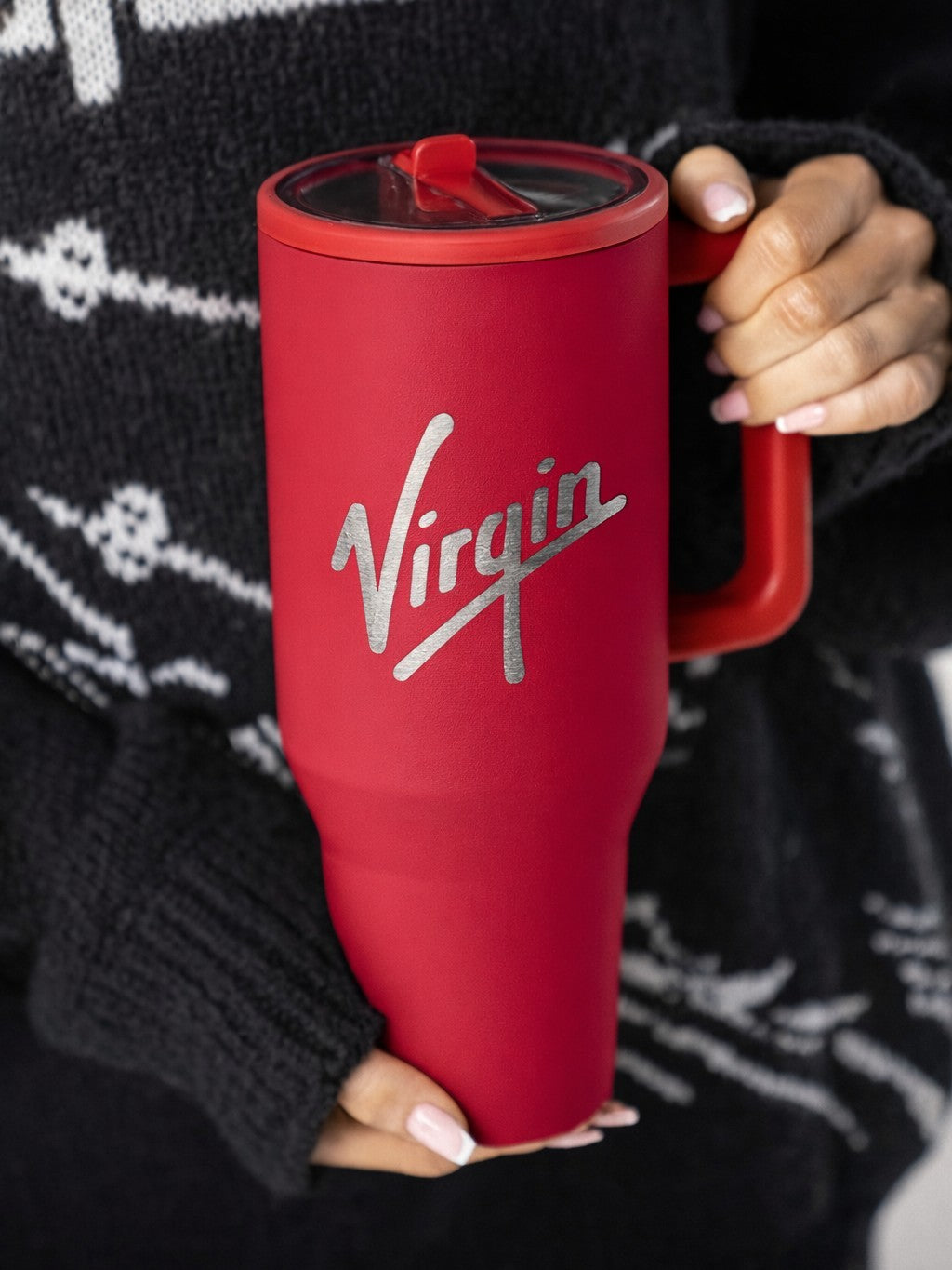Red custom branded tumbler from Just Bottle