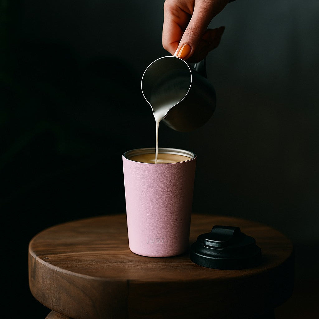 pink coffee cup