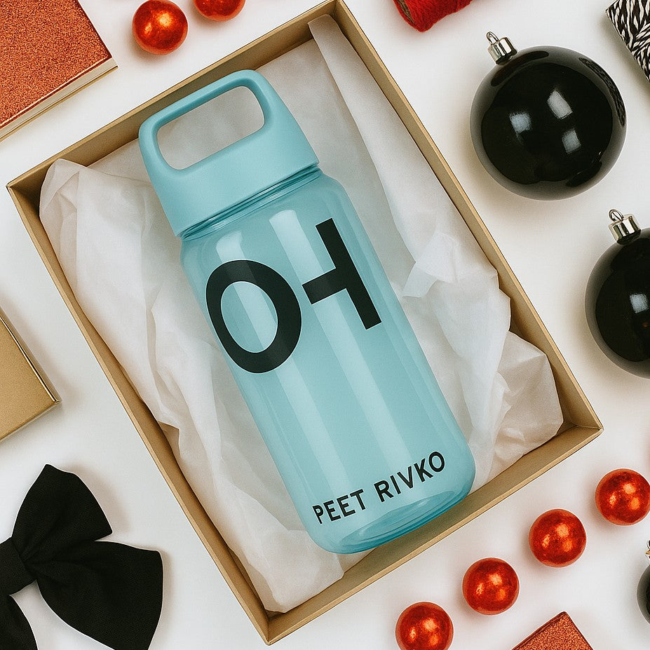 business logo water bottle - rPET plastic with custom colour