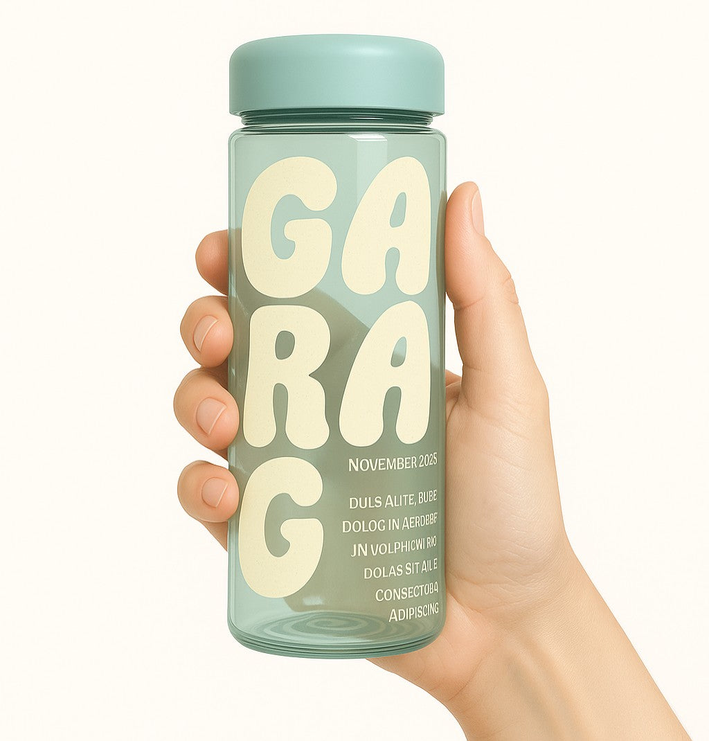 reusable plastic water bottle with company logo