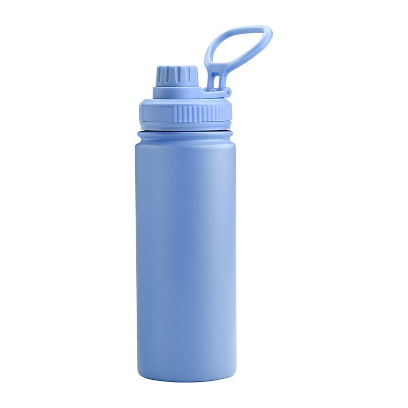 light blue company water bottle