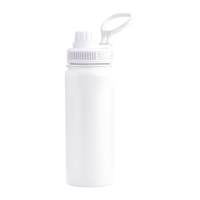 white company logo water bottle