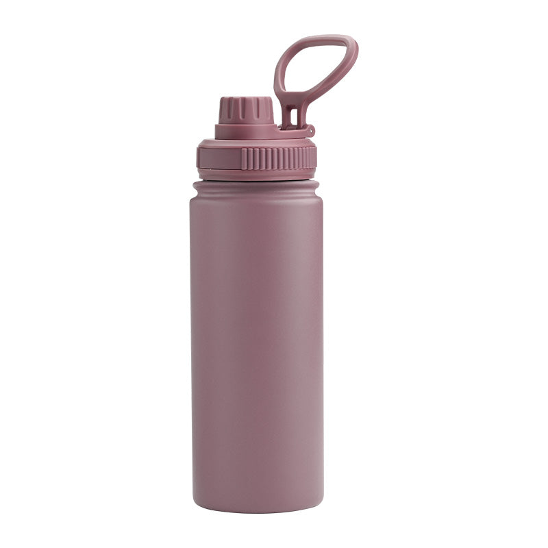 brown reusable water bottle with business logo