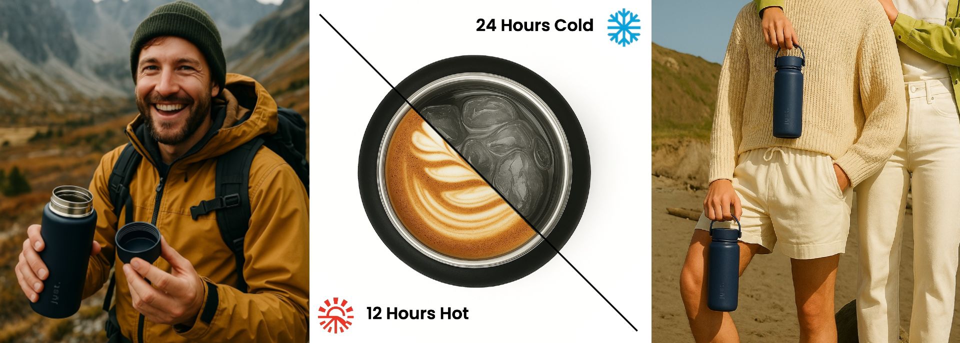 24 hour insulated water bottles from Just Bottle