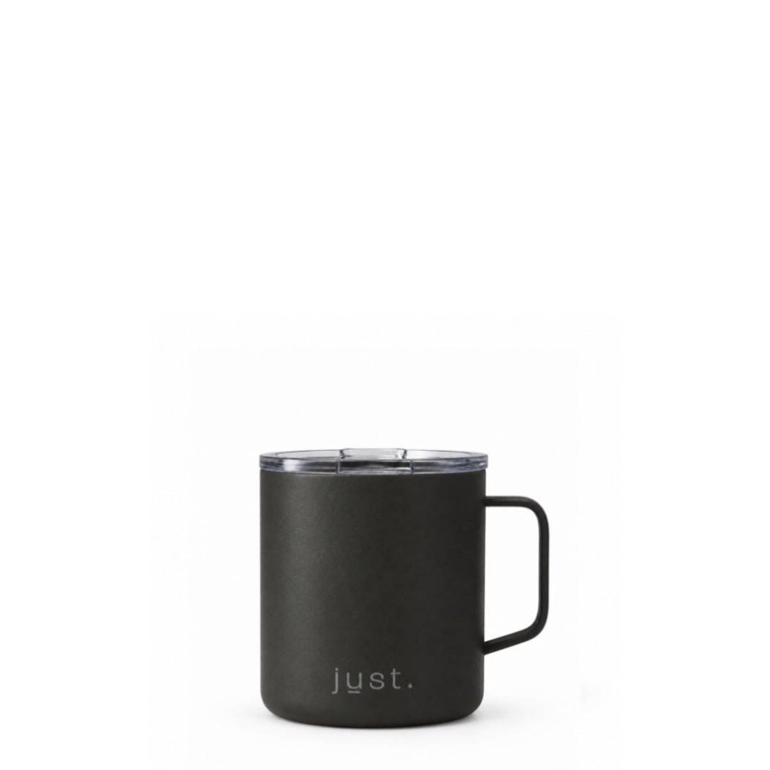 Black Stainless Steel Camp Mug 300ml | Just Bottle