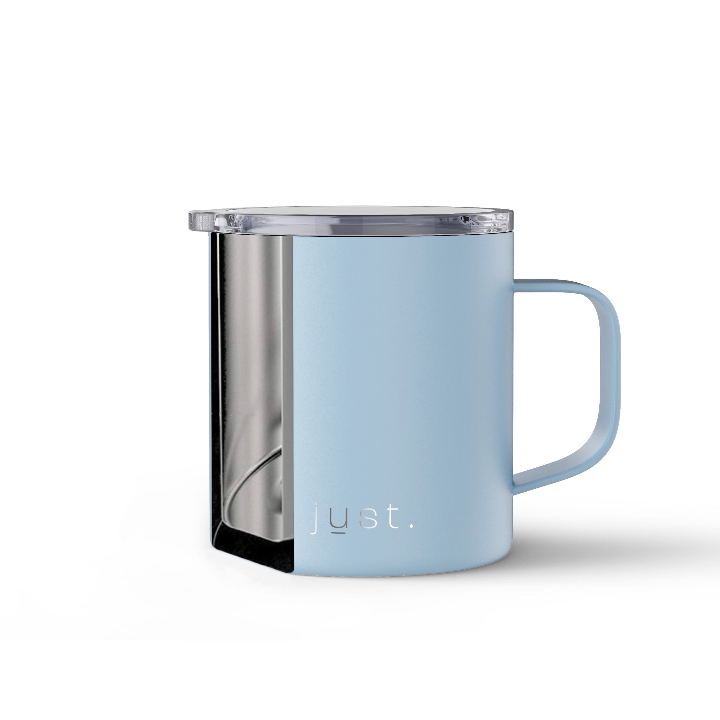 light blue camp cup metal