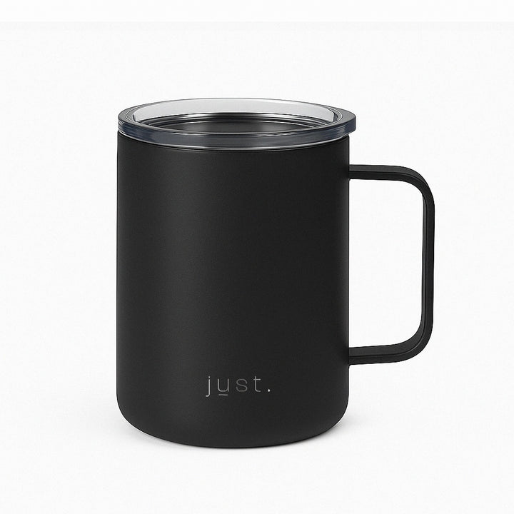 12 oz thermal coffee mug in black - eco friendly stainless steel construction
