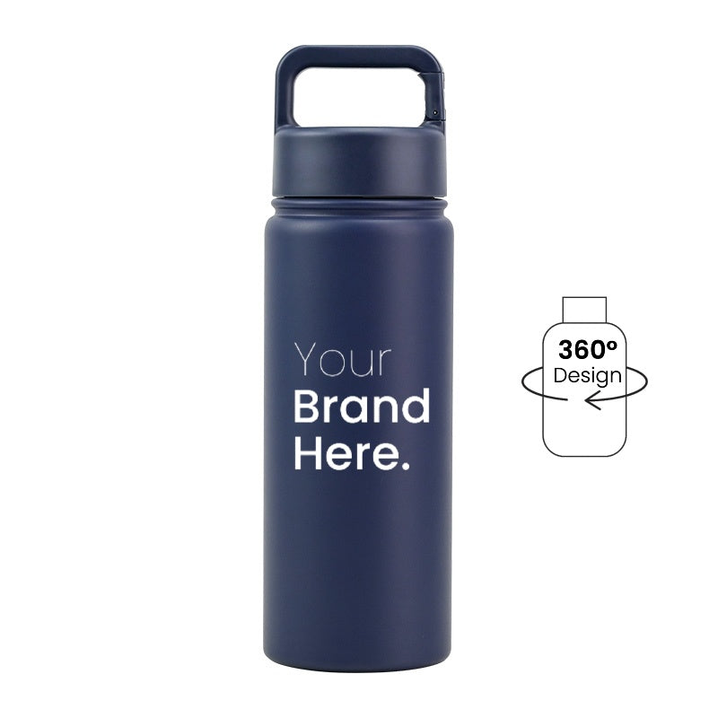 Navy blue  550ml (18oz) Custom Logo Stainless Steel Carabiner Water Bottle