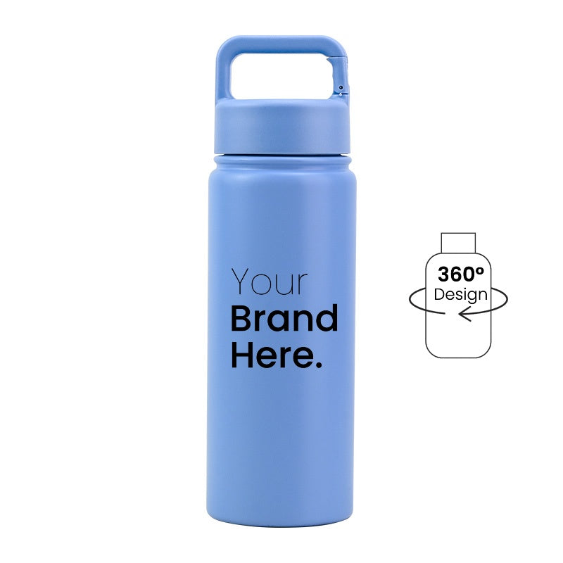 Light blue  550ml (18oz) Custom Logo Stainless Steel Carabiner Water Bottle