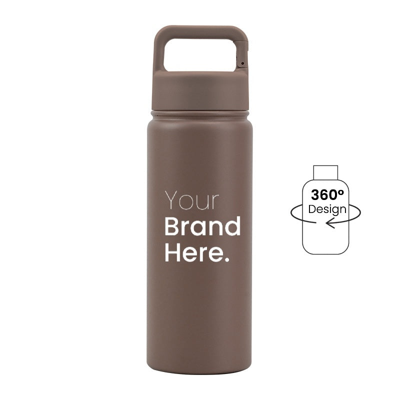 Mocha brown  550ml (18oz) Custom Logo Stainless Steel Carabiner Water Bottle