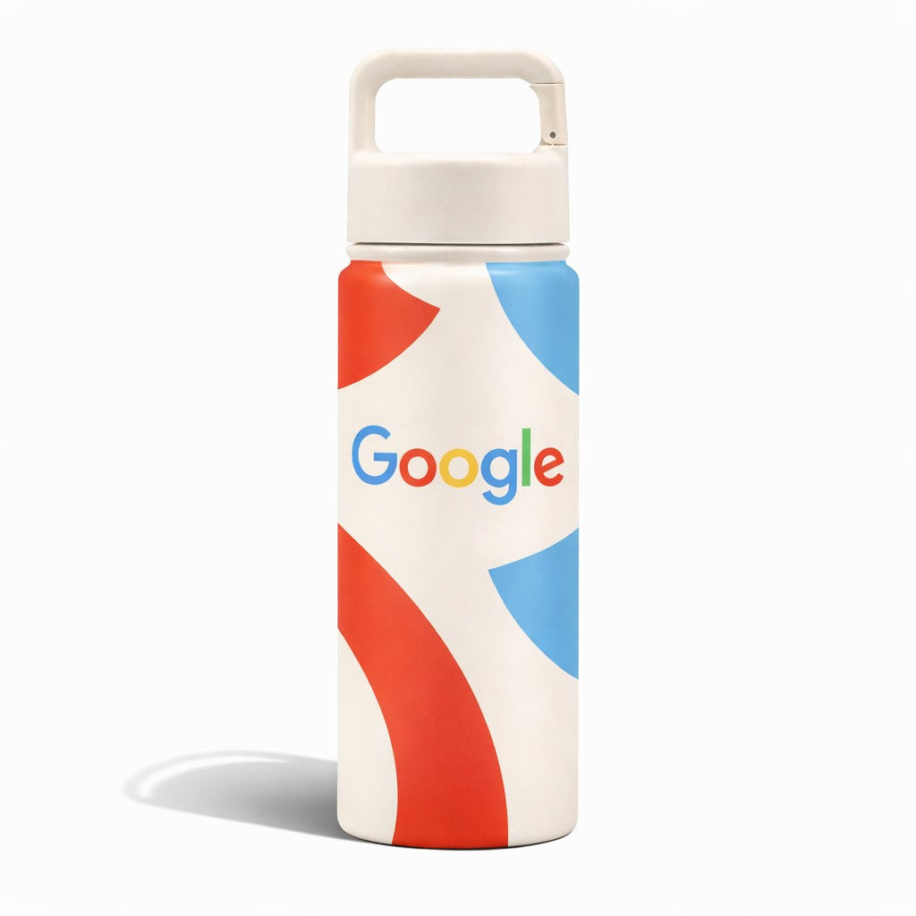 18oz Custom Logo Stainless Steel Carabiner Water Bottle with Google branding