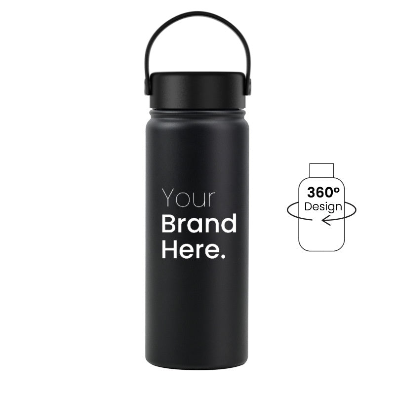 Black 550ml 18oz custom reusable water bottle