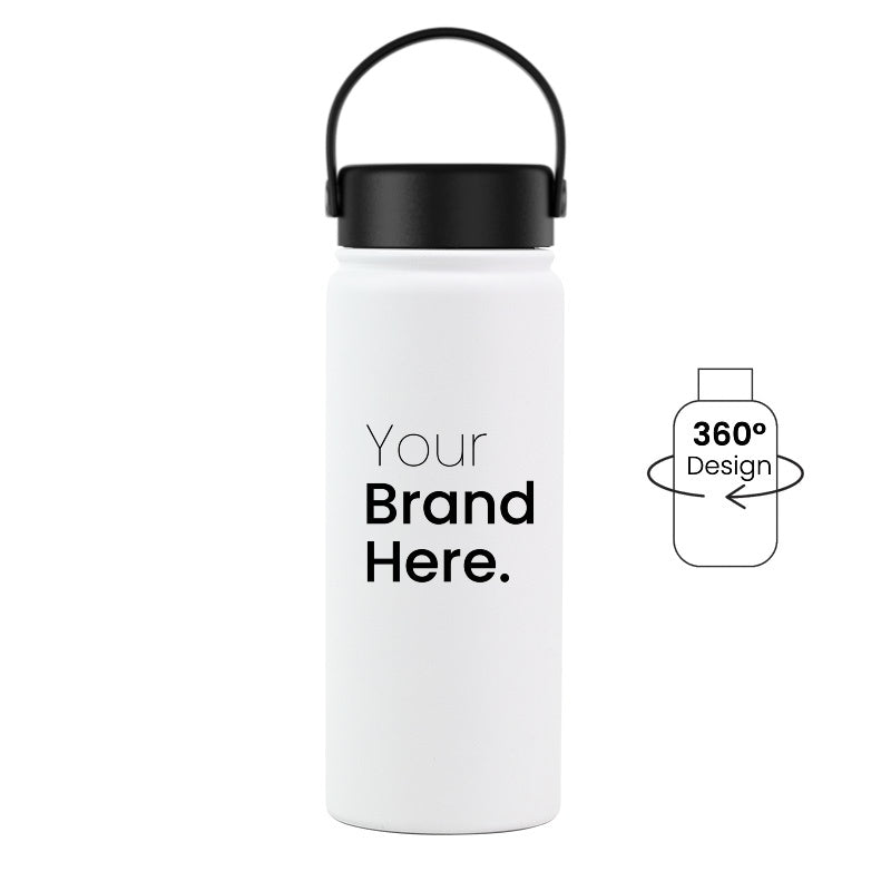White 550ml 18oz custom reusable water bottle