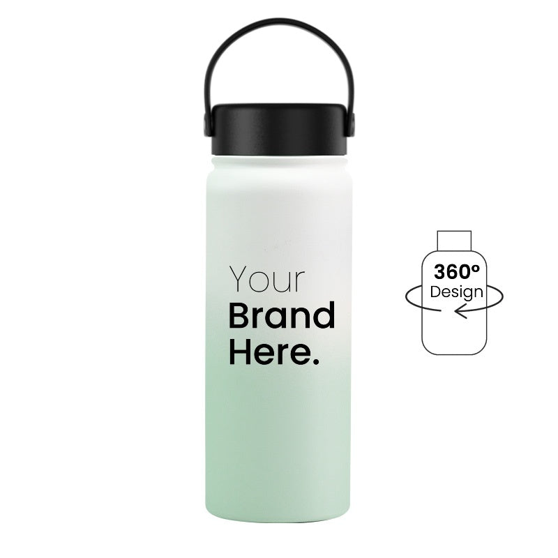 Green and white gradient 550ml 18oz custom reusable water bottle