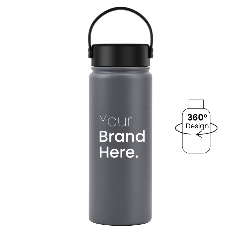 Grey 550ml 18oz custom reusable water bottle