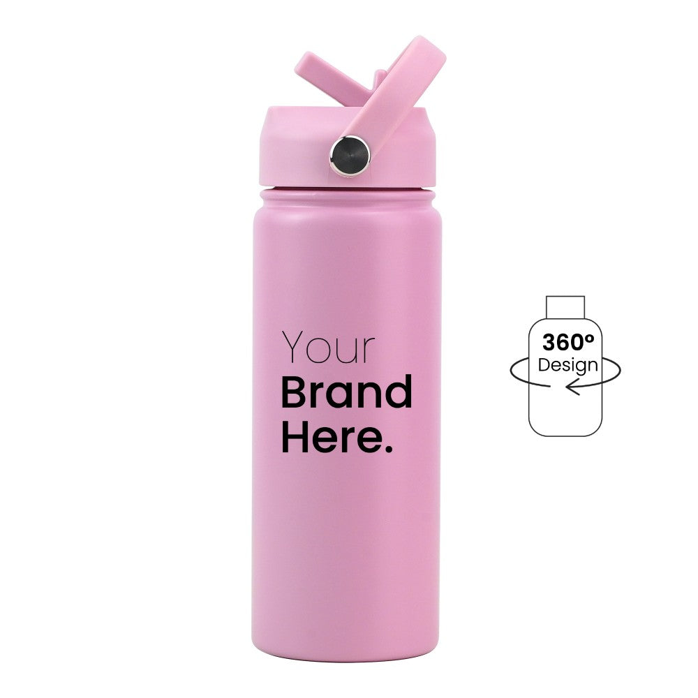 Pink Pioneer Bottle 550ml (18oz) Custom Straw Water Bottles
