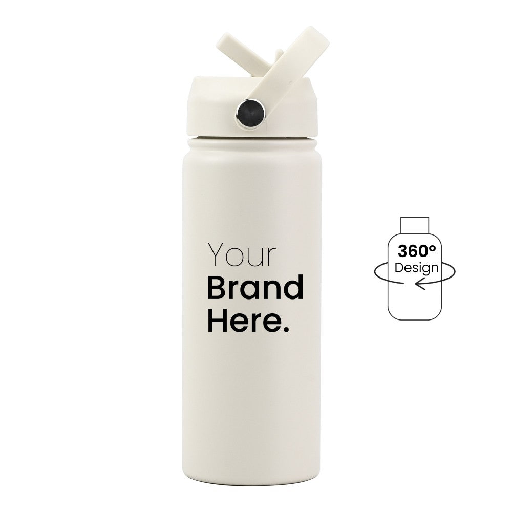 Off white Pioneer Bottle 550ml (18oz) Custom Straw Water Bottles