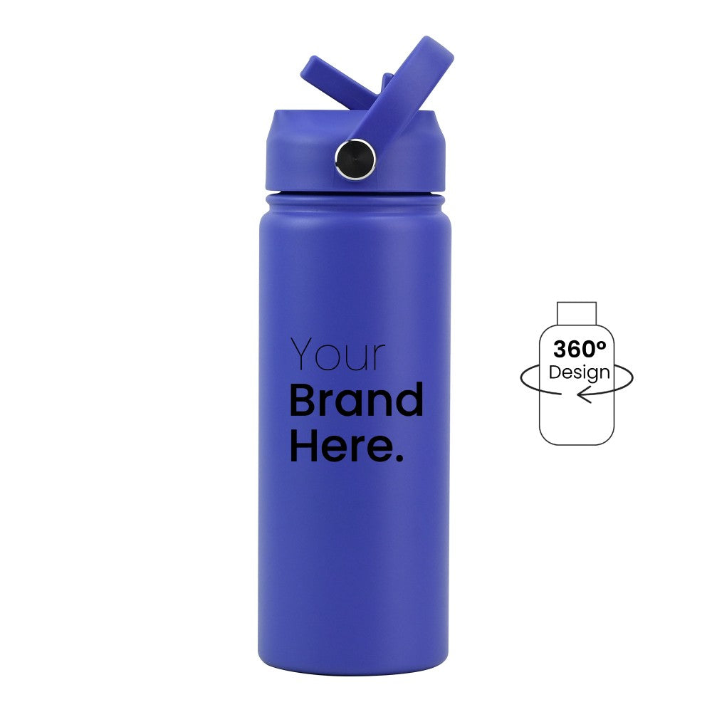 Blue Pioneer Bottle 550ml (18oz) Custom Straw Water Bottles
