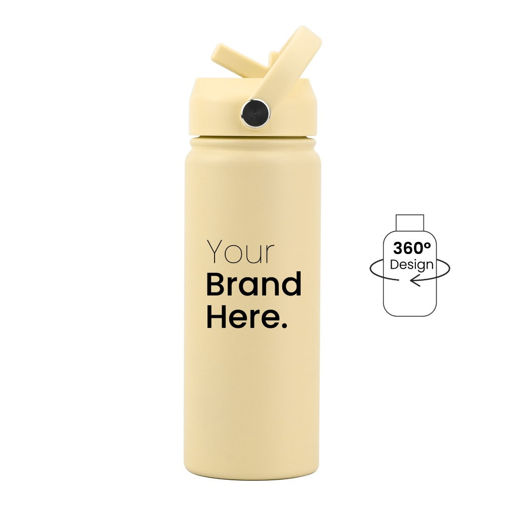 Yellow Pioneer Bottle 550ml (18oz) Custom Straw Water Bottles