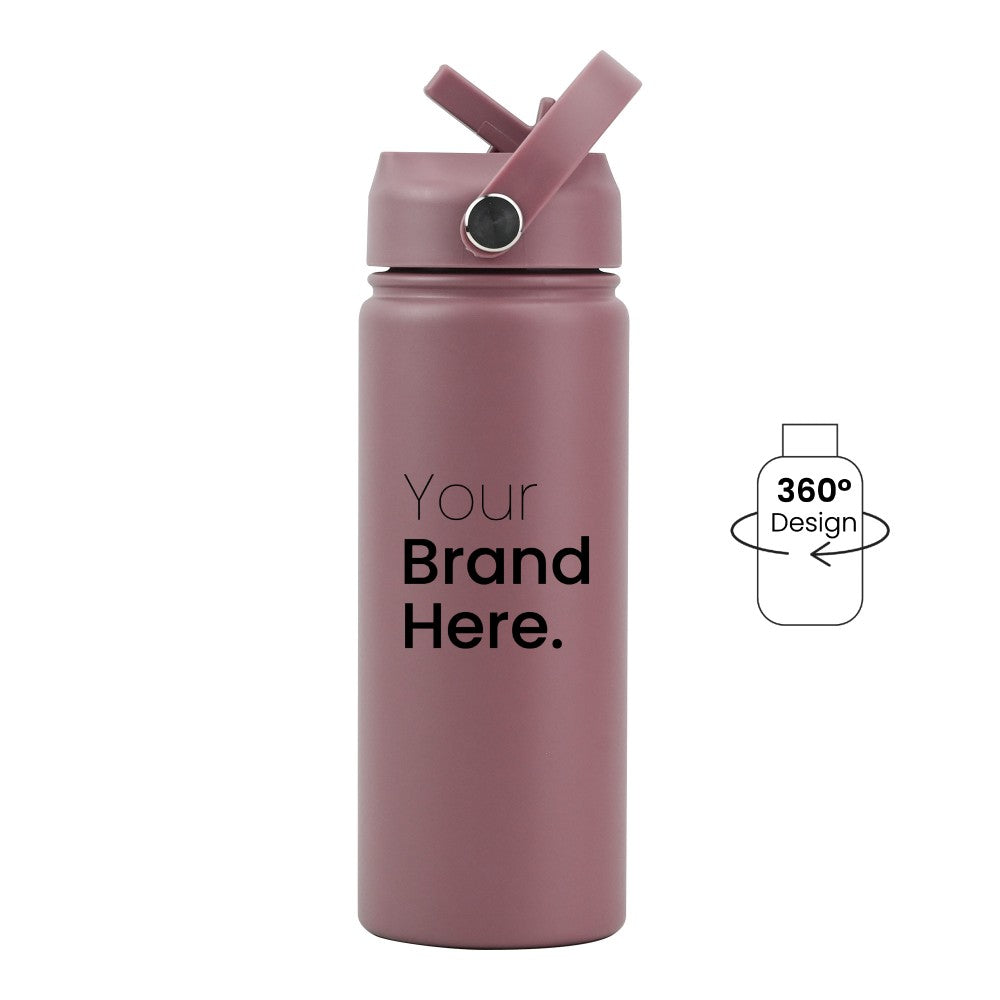 Brown Pioneer Bottle 550ml (18oz) Custom Straw Water Bottles