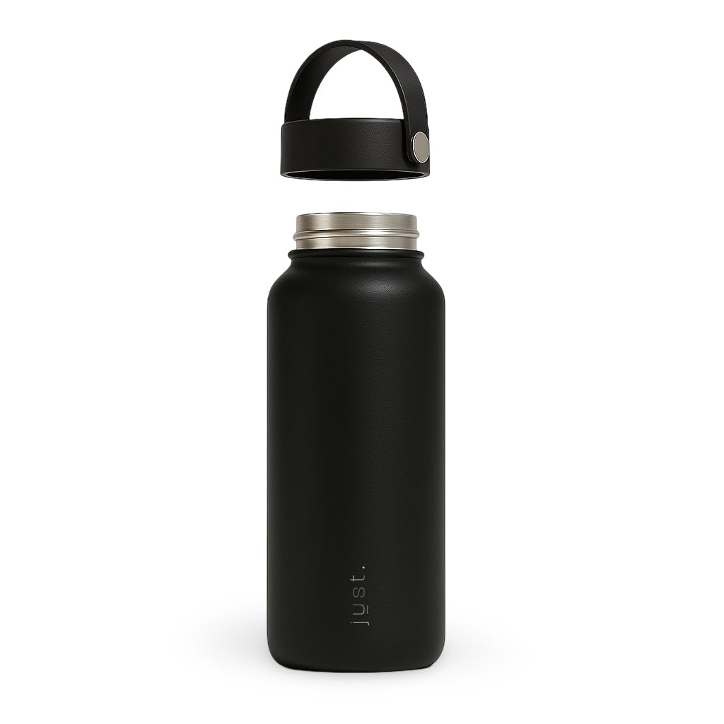 large black water bottle with handle