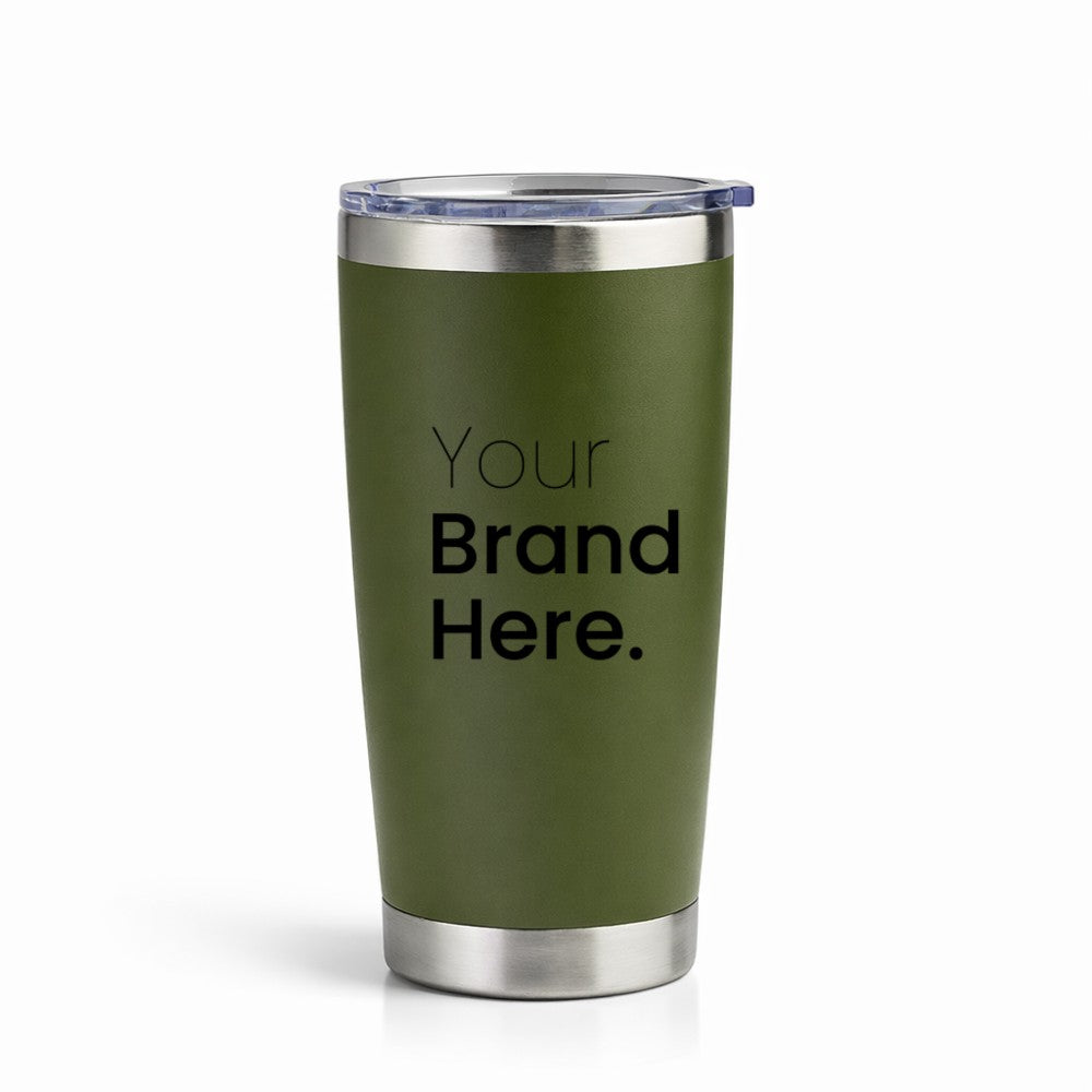 Dark green custom 20oz Travel Tumbler with Logo