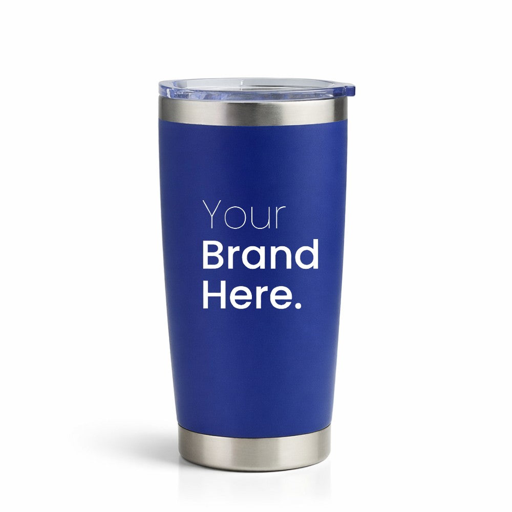 Blue custom 20oz Travel Tumbler with Logo