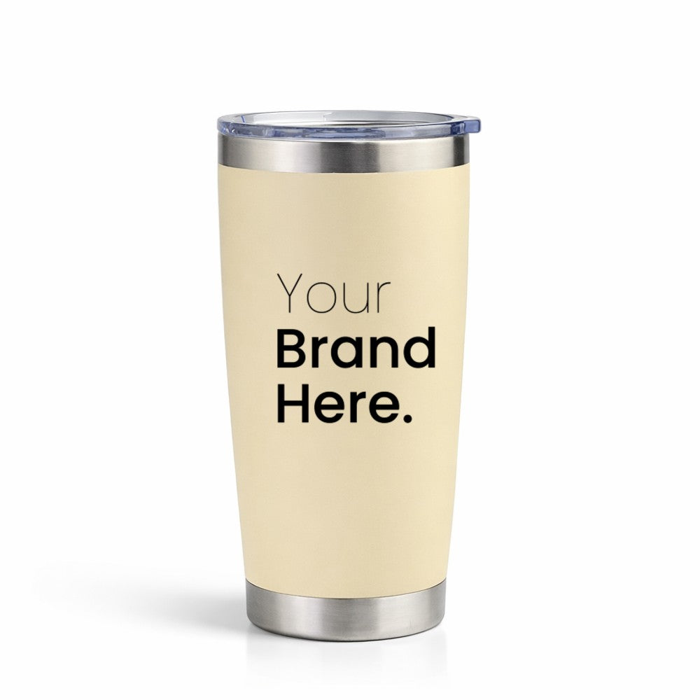 Beige custom 20oz Travel Tumbler with Logo