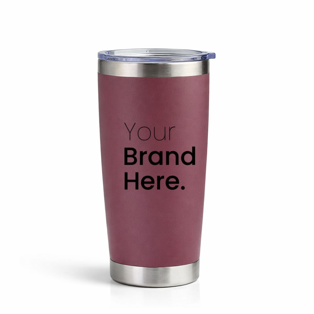 Burgundy custom 20oz Travel Tumbler with Logo