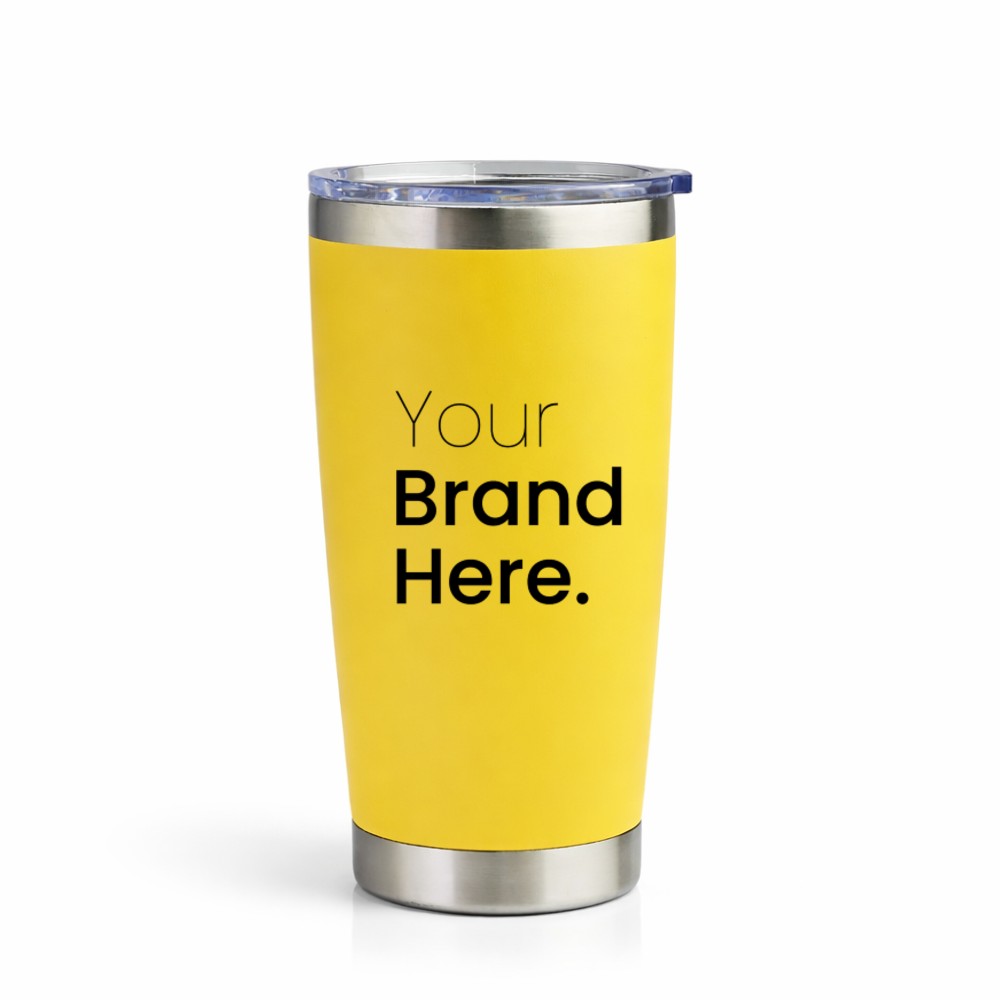 Yellow custom 20oz Travel Tumbler with Logo