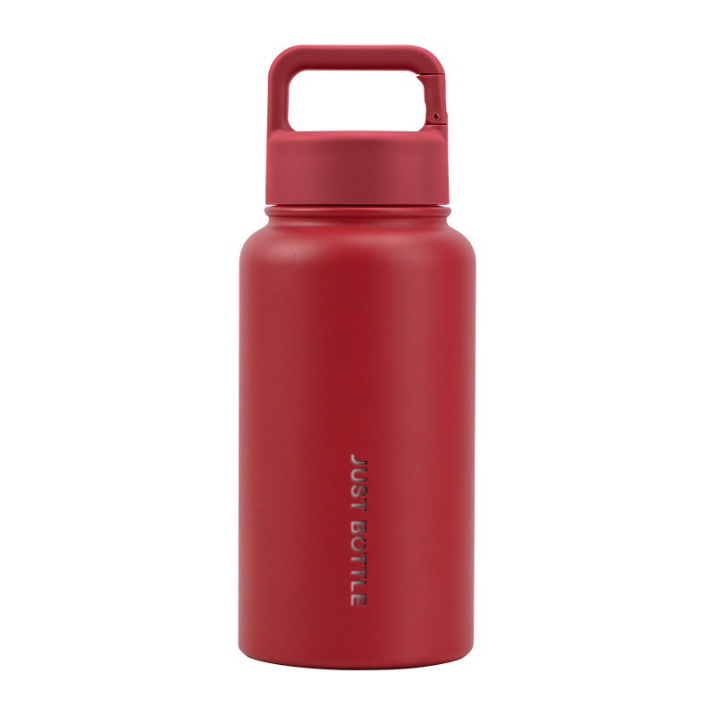 Metal water bottle with company logo in bright red - 700ml (24oz) - Just Bottle Wide Clipper Bottle 