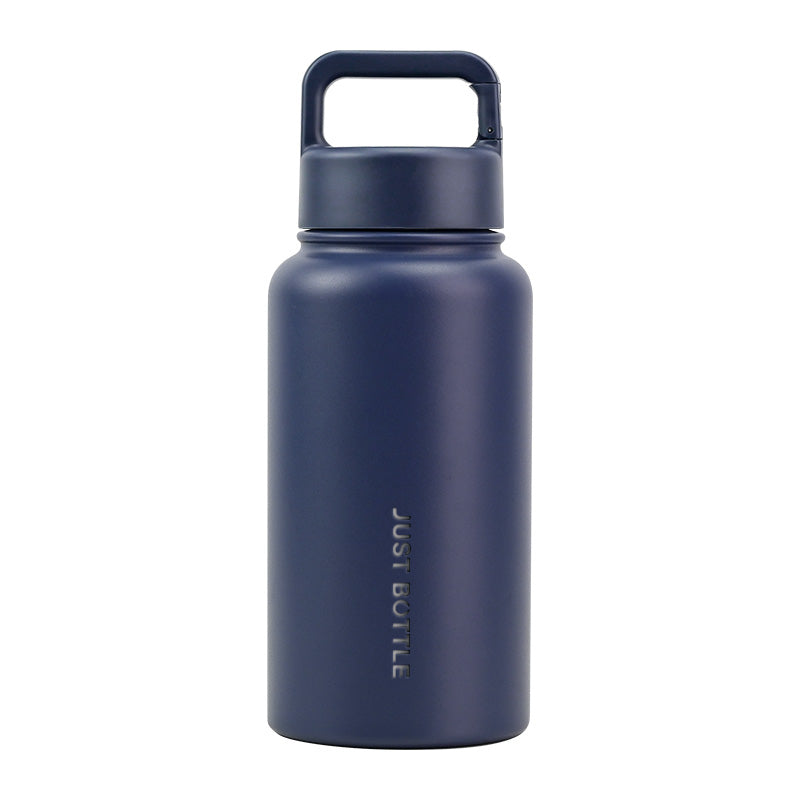 Metal water bottle with company logo in dark blue - 700ml (24oz) - Just Bottle Wide Clipper Bottle 