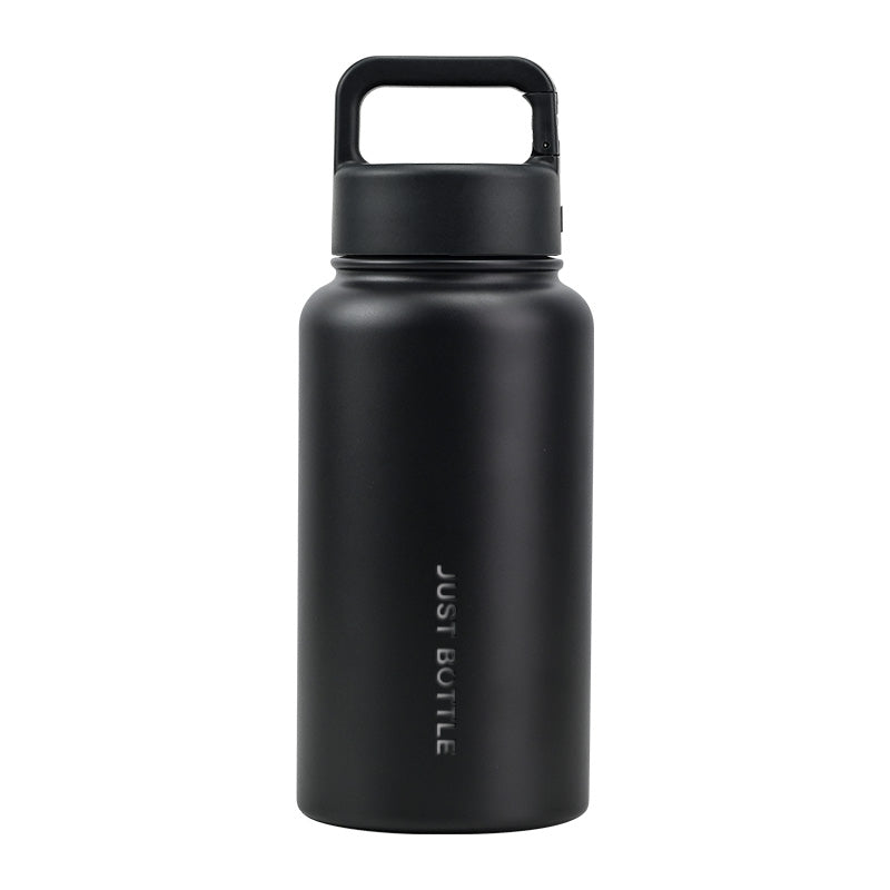 Metal water bottle with company logo in black - 700ml (24oz) - Just Bottle Wide Clipper Bottle 