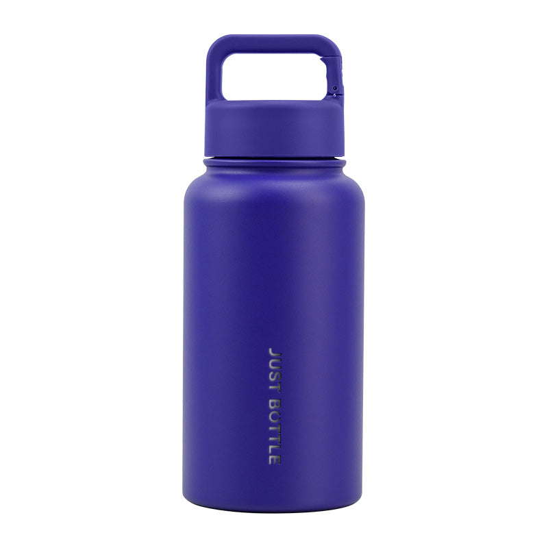 Metal water bottle with company logo in bright purple - 700ml (24oz) - Just Bottle Wide Clipper Bottle 